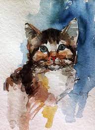 Art Of Mustafa Koseoglu Watercolor Cats Suluboya Kediler Soyut Suluboya Sanatsal Resimler Sanatsal