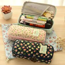 Kawaii Stationery Large Capacity Canvas Floral Pencil Case Pen Box School Supplies Cute Storage Pouch Cos Kawaii Stationery School Pencil Case Cute Pencil Case