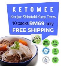Goreng kuey teow tong shin is a place that is famous for their char kuey teow and has been around for ages at their stall which is located along an alley in bukit bintang. Konjac Shirataki 10 Pack Ketomee Kuey Teow 1 5kg Shopee Malaysia