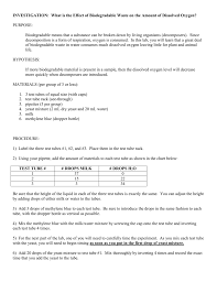 effects of biodegradable waste amount of dissolved