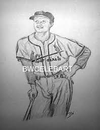 Stan Musial Original Pencil Drawing Baseball Great Cardinals Sports Drawings Art Drawings Drawings