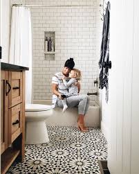 Black And White Moroccan Wall Tiles Instagram Photo By Amelia Emmy Jones May 15 2016 At 3 37pm Utc Modern Farmhouse Bathroom Bathrooms Remodel Home