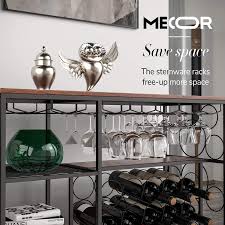 Wine rack, stemware rack, crystal storage, hardwood expandable wine bottle storage, wine storage, glass rack, overhead glass holder, glass i loved lady goats mod wine bar, but it was too large for my dining room. Brown Free Standing Wine Holder Display Shelves Wine Bar Cabinet For Kitchen Dining Room Mecor Industrial Metal Wine Rack Table With Glass Holder And Wine Storage Freestanding Wine Racks Cabinets Wine