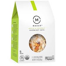 Mango & coconut overnight oats. Amazon Com Maker Overnight Oats Apple Coconut Organic No Sugar Added 5 Count 2 29 Oz Packs