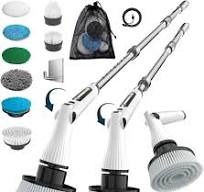 Electric Spin Scrubber, 8 in 1 Electric Cleaning Brush, Cordless  Rechargeable Scrub Brush with 8 Replaceable Brush Heads, Adjustable Length  and Angle ...
