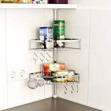 une etagere d angle telescopique et reglable en hauteur a poser sans fixation pour gagner des esp placard angle cuisine etagere angle cuisine cuisines maison