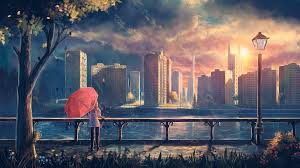 Find best anime city background and stock of images in hd and millions of other stock photos in the 24wallpapers collection. Wallpaper Sunlight Landscape Fantasy Art Sunset City Cityscape Night Anime Water Building Reflection Sky Park Rain Artwork Umbrella Sunrise Skyline Skyscraper Evening Morning Horizon Atmosphere Dusk Metropolis Cloud Scene
