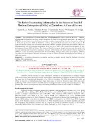 Pdf The Role Of Accounting Information In The Success Of Small Medium Enterprises Smes In Zimbabwe A Case Of Harare