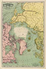 Map Of North Pole Regions Arctica Map Fine Print On Paper Etsy Map Wallpaper Art Collage Wall Old Map