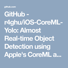 Bishop Pattern Recognition And Machine Learning Website Github R4ghu Ios Coreml Yolo Almost Real Time Object Detection Using Apple S Coreml And Yolo V1 Yolo Machine Learning Ios