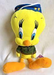 Air Force Tweety Bird Military Jacket Hat Stuffed Plush Warner Bros Looney Tunes Tweety Plush Stuffed Animals Plush