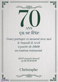 Cartes Invitations Anniversaire 70 Ans Gratuit 123cartes