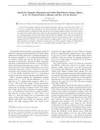Paul barker from the university of auckland. Pdf Search For Magnetic Monopoles And Stable High Electric Charge Objects In 13 Tev Proton Proton Collisions With The Atlas Detector