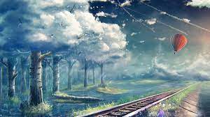 A desktop wallpaper is highly customizable, and you can give yours a personal touch by adding your images (including your photos from a camera) or download beautiful pictures from the internet. Wallpaper Aerostat Nature Fantasy Sky Railroads Fantastic Wall Beautiful Background Hd 1920x1080 Download Hd Wallpaper Wallpapertip
