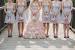 Blush Wedding Dress With Bridesmaids