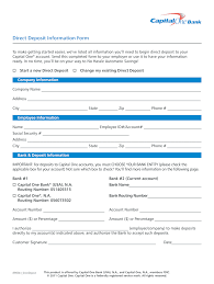 Capital one offers retail bank services to individuals and businesses, including checking, savings, credit cards, mortgages and loans. Capital One Direct Deposit Form Fill Online Printable Fillable Blank Pdffiller