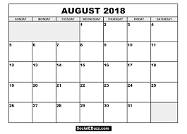 August 2018 Calendar Printable Template August Calendar Planner Calendar Printables 2018 Calendar Template