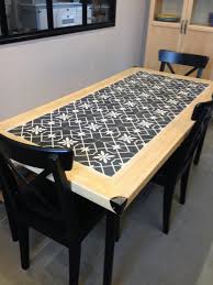 Bois Et Carreaux De Ciment Pour La Table De Cuisine Relooking De Table De Cuisine Mobilier De Salon Table Salle A Manger