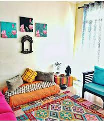 Tried To Do Something Like A Moroccan Dining Room When I Didnt Have Money To Buy Authenic Morocc Indian Room Decor Diy Living Room Decor Indian Bedroom Decor