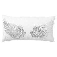 Silver velvet pillow covers decorative velvet pillows throw. Silver Wings White Pillow