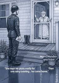 Mother waits for son returning from war