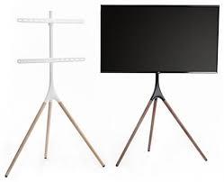 By vertigo235 mar 18, 2020. Tripod Easel Tv Stand Fits Screens 43 65 Wooden Legs 180 Swivel White Walnut Easel Tv Stand Wooden Legs Steel Design