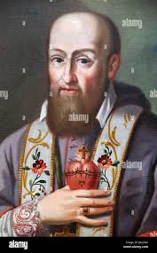 Saint-Gervais baroque church. Sacred heart of Jesus. Painting.  Saint-Gervais. France Stock Photo