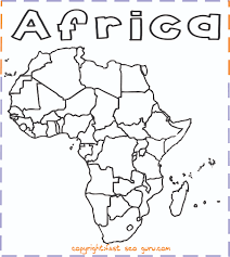 Data visualization on africa map. Printable Africa Map Coloring Page