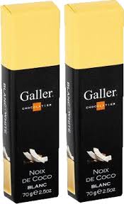 Galler Baton Chocolat Blanc Noix De Coco 2x70gr Noix De Coco Chocolat Blanc Chocolat