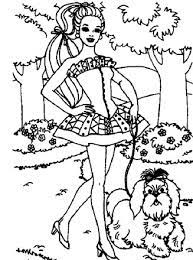 Barbie is walking the dog coloring page from barbie category. Barbie Coloring Page Barbie Walking Dog All Kids Network