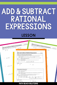 Add And Subtract Rational Expressions Lesson Rational Expressions Algebra Lesson Plans Adding And Subtracting