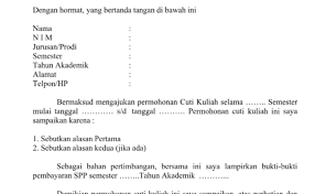 Selain karyawan, surat permohonan izin cuti juga bisa dituliskan oleh berbagai pihak yang memiliki keterlibatan kerja atau masa di sebuah instansi selanjutnya dimohon untuk segera mengkonfirmasi atas pemberian partisipasi tersebut, dengan menguhubungi nomor (0343) 8999765, kirim email. P Qqiabccqreim
