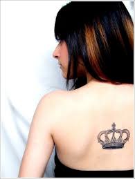 Grey ink king and queen crown in frame tattoo design. Simple King Crown Tattoo Designs