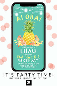 Text Message Birthday Invitation Sms Electronic Aloha Invitation Text Message Birthday Party Invites Sms Birthday Aloha Invite Instant Download Pineapple Birthday Invitation Birthday Invitations Aloha Invitation Pineapple Birthday