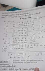 Perhatikan Kembali Lagu Bersih Dan Sehat Tuliskan Banyaknya Ketukan Dari Nada Berikut A 2 Brainly Co Id