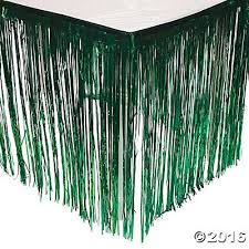 Green Metallic Fringe Plastic Table Skirt Oriental Trading Table Skirt Tailgate Decorations Plastic Tables