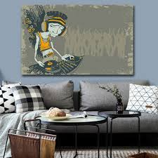 Vv1047 art print surrealist oil painting on canvas home decoration 12x16''. Goodecor Graffiti Art On The Wall Cartoon Dj Picture Canvas Painting For Living Room Wall Print Art Home Decoration Dj Drops And Jingles