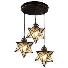 Haixiang Transparent Glass Moravian Star Pendant Lamp Cei Https Www Amazon Com Dp B073y1fbj8 Star Pendant Lighting Pendant Light Fixtures Glass Lamp Shade