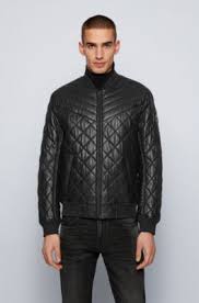 Men S Leather Jackets Black Hugo Boss