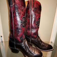 lucchese vintage cowboy boots 6 5 mens 8 woman