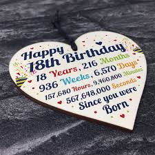 Choosing and deciding on 18th birthday gifts for a boy does not have to be very difficult. 18th Birthday Gifts 18th Card Wood Heart Gift For Son Daughter