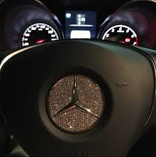 Bling Mercedes Benz Emblem For Steering Wheel Logo Sticker Decal Girly Car Accessories Car Bling Bling Car Accessories