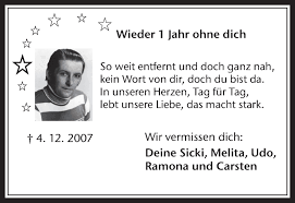 Traueranzeigen von Wieder 1 Jahr ohne dich | sich-erinnern.de