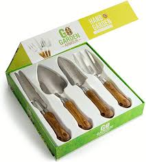 Amazon Com Wood Garden Hand Tools 4 Piece Set Stainless Steel Heavy Duty Gardening Tool Kit For In 2020 Gardening Tool Kit Garden Hand Tools Garden In The Woods