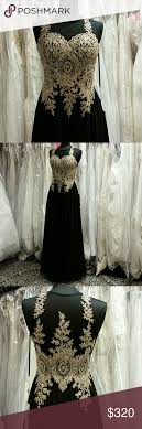 Black And Gold Goddess Dress Intricate Gold Brocade With Ab Rhinestones Covering The Entire Bodice Halter Neck Me Black And Gold Gown Gold Gown Dress Dresses