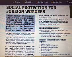 Employers who hire foreign workers with valid documents including expatriates must register their employees with socso and contribute to the employment injury scheme under the employees' social security act 1969 (act 4). You Can Ask The Foreign Spouses Support Group Malaysia Facebook