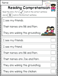 Letter words that use the short vowel sounds: Reading Comprehension Worksheets Kindergarten Schools Free Language Printable Grade Common Pdf Sumnermuseumdc Org