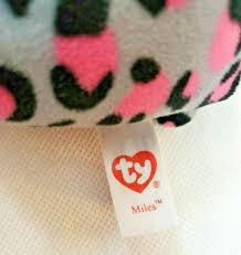 Beanie Babies Teenie Tys Lot of 2 Leopards Olivia + Miles Stackable Gray  Pink