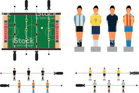 Table Soccer Set With Kicker Table And Football Players Figures In In 2020 Soccer Table Football Players Kicker