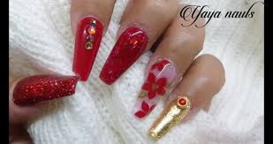 Un tutorial uñas acrilicas rojas en colaboracion con creaciones lois. Diseno De Unas Acrilicas Rojo Y Dorado Navideno Manicuravip Com